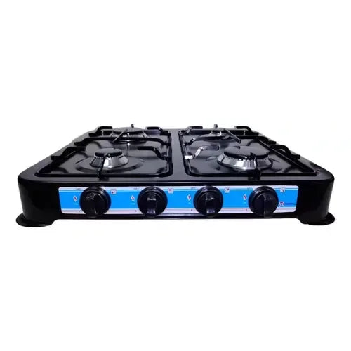 Shorbull - Parrilla de Gas de 4 Quemadores para Mesa, de Acero Negro