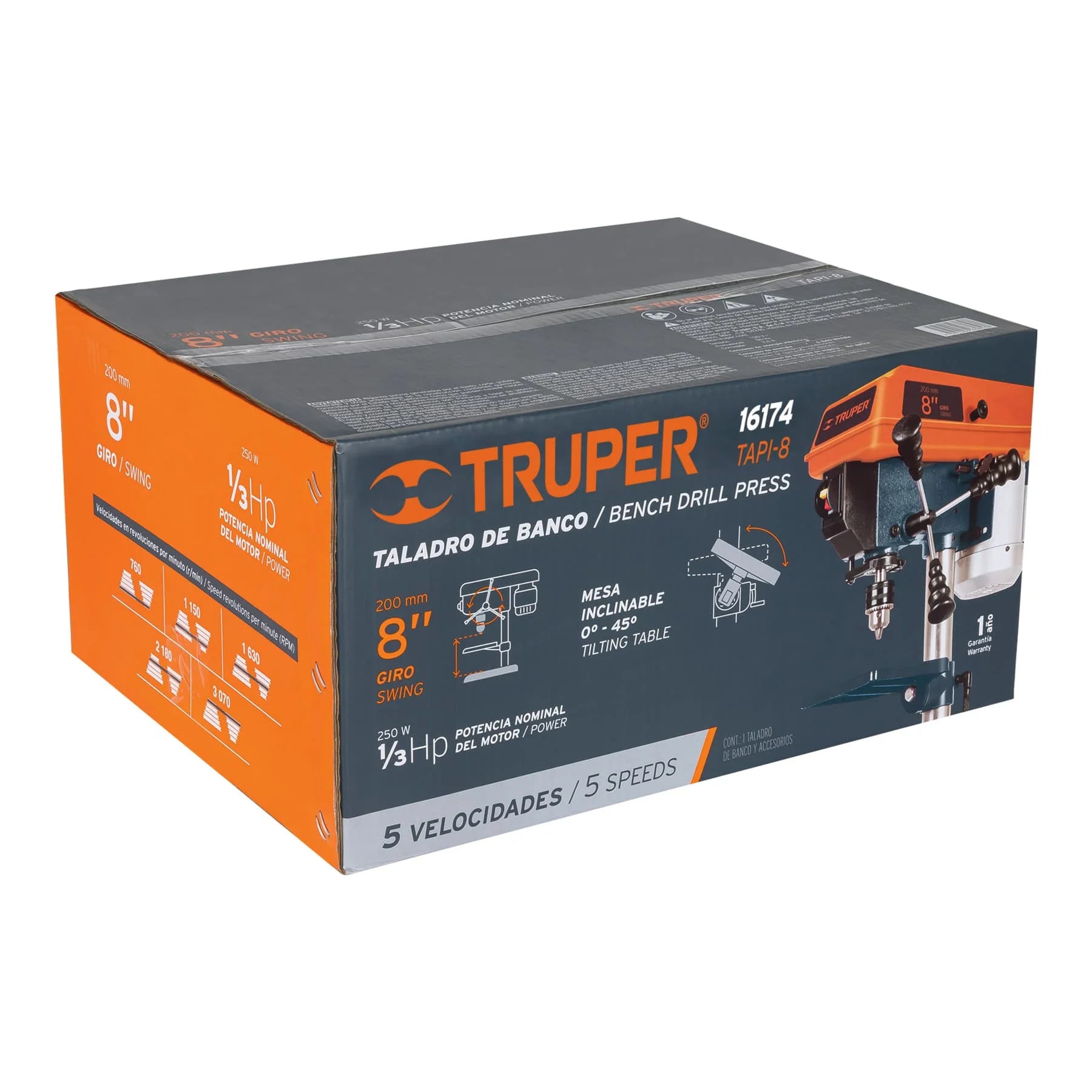 Taladro de Banco Truper TAPI-8 1/2 X 8' 1/3 HP