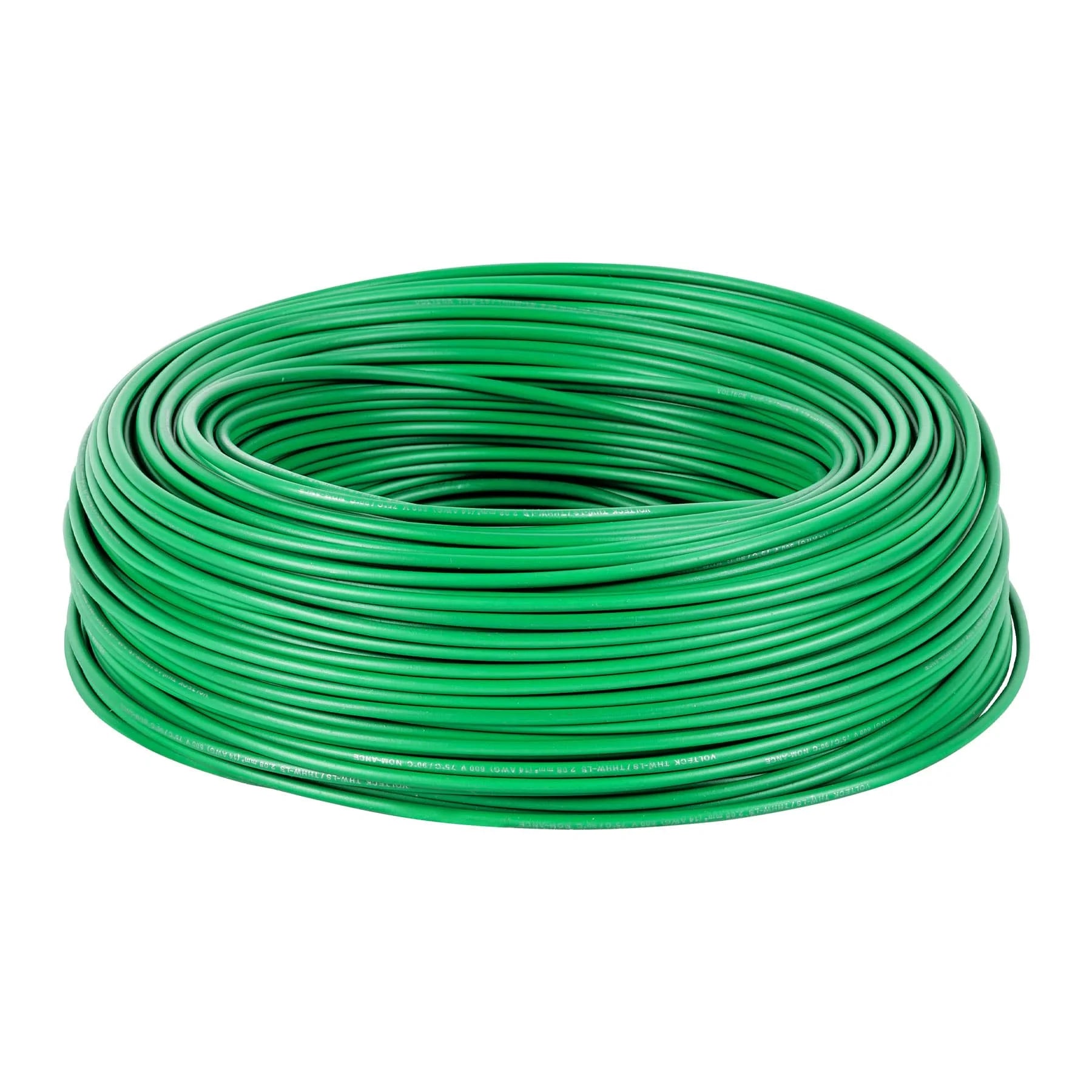 Volteck-Cable de alimentación verde de 14 AWG, rollo de cable de alimentación