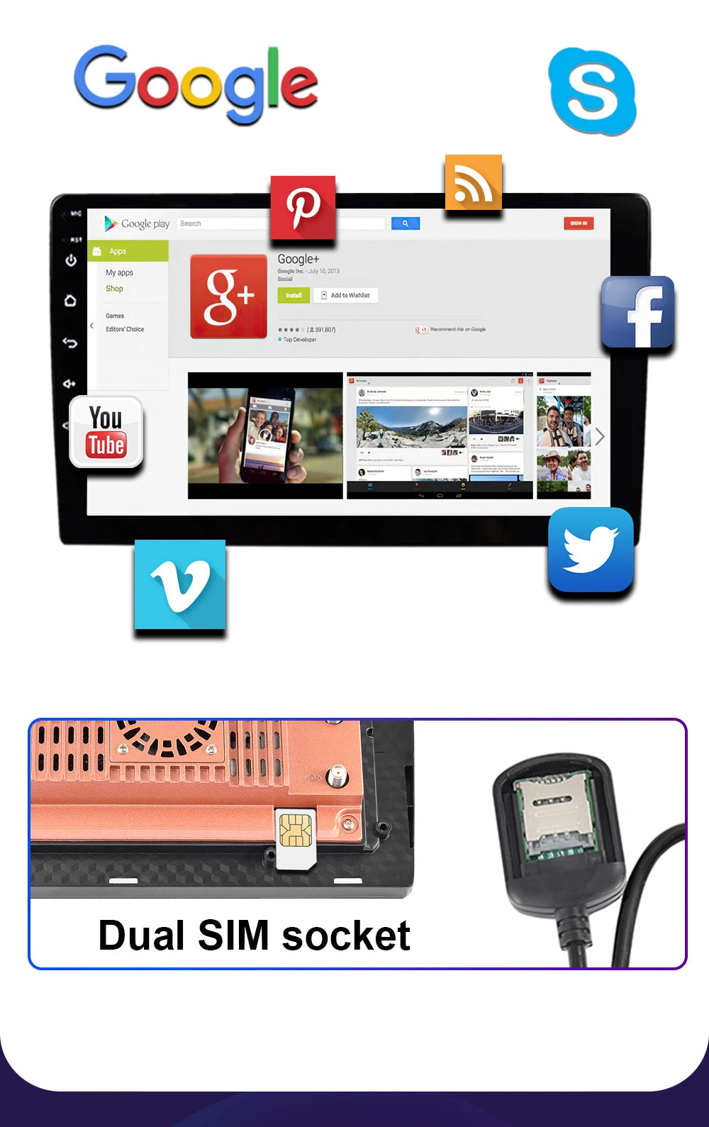 Radio de coche reproductor de vídeo Multimedia AutoRadio navegación GPS