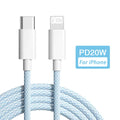 Cable de Carga PD 20W USB-C para iPhone 14 13 12 11 Pro Max iPad Carga Rápida 3A 2M Cable de Datos Lightning