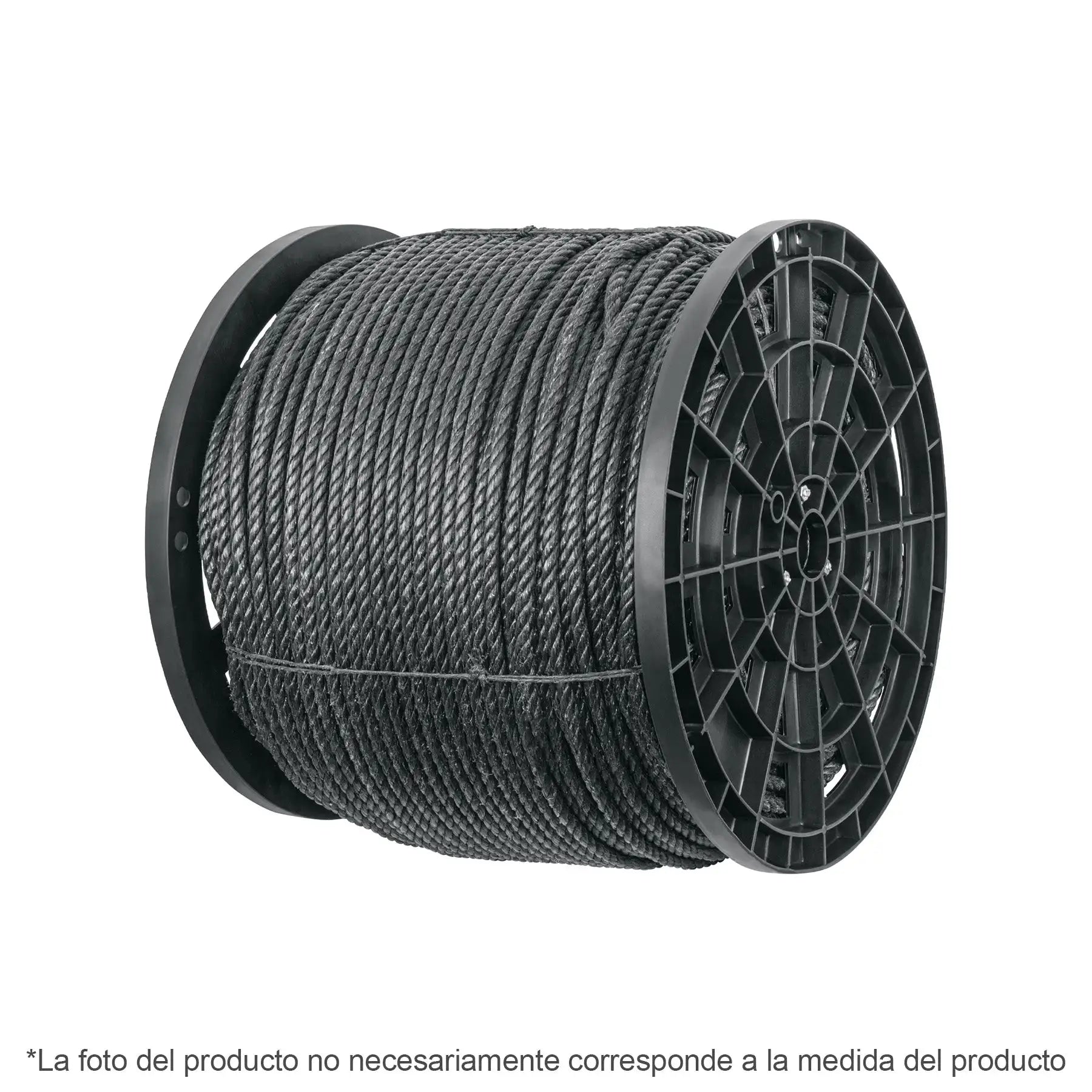 Carrete Fiero CUE-11NK de 20 kg con Cuerda de Polipropileno Negra de 11 mm