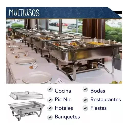 Shorbull - Recipiente para Buffet de Acero Inoxidable de 1/2 Tamaño