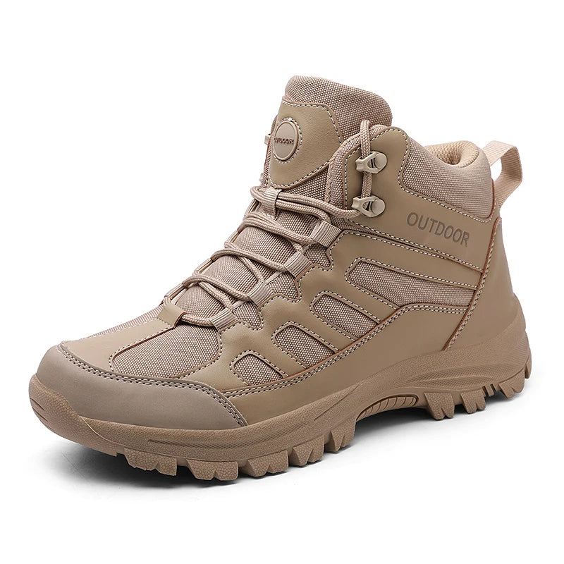 Botas de senderismo y acampada de cuero