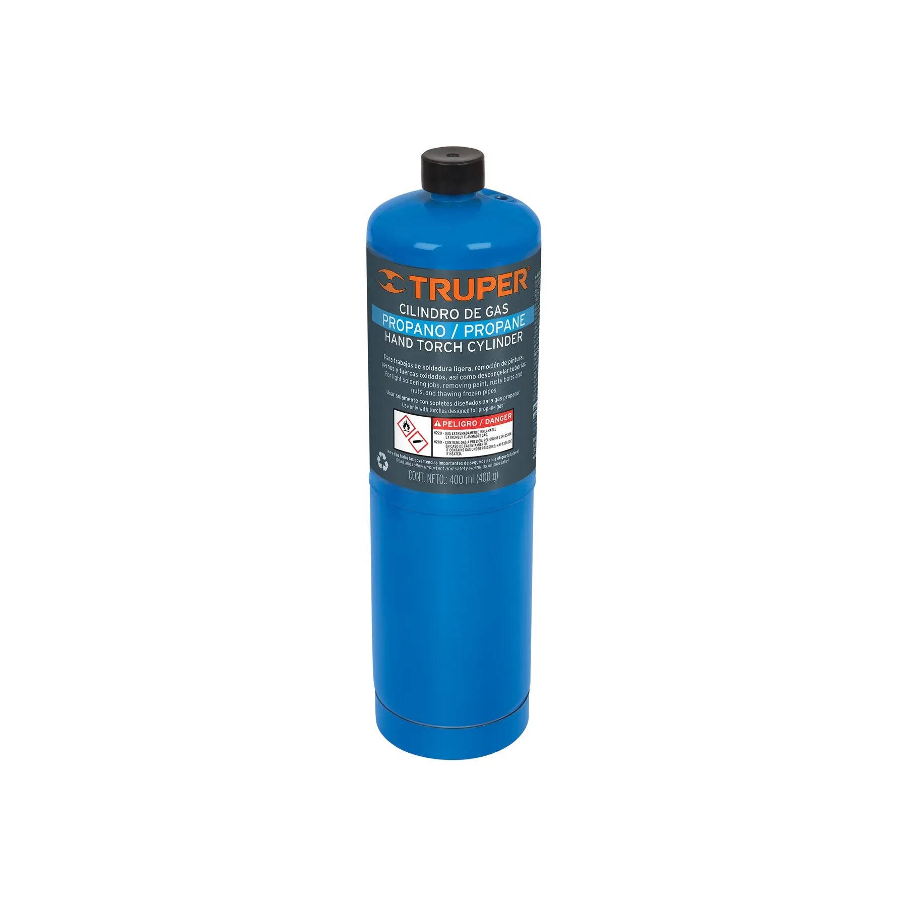 Truper 400g Cilindro de gas propano azul Alta y baja presión 4 unidades por caja