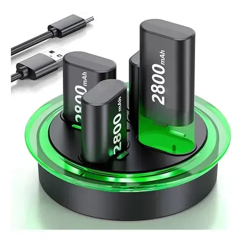 Cargador de 4 Baterías para X B S/x 4 Baterías de 2800 mAh Negro