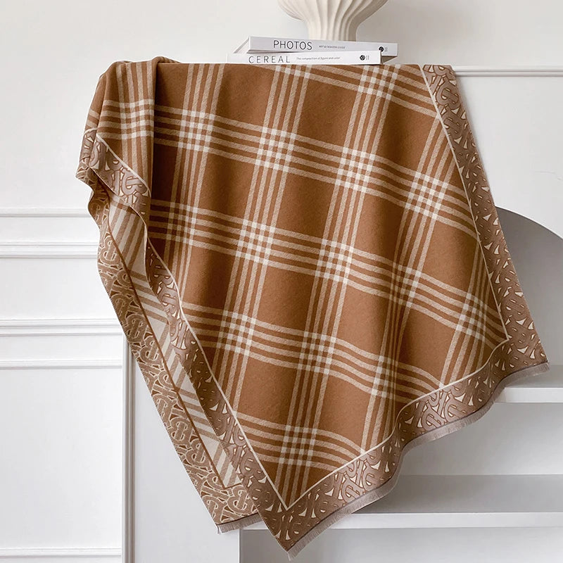 Chal de invierno grueso de estilo elegante para mujer