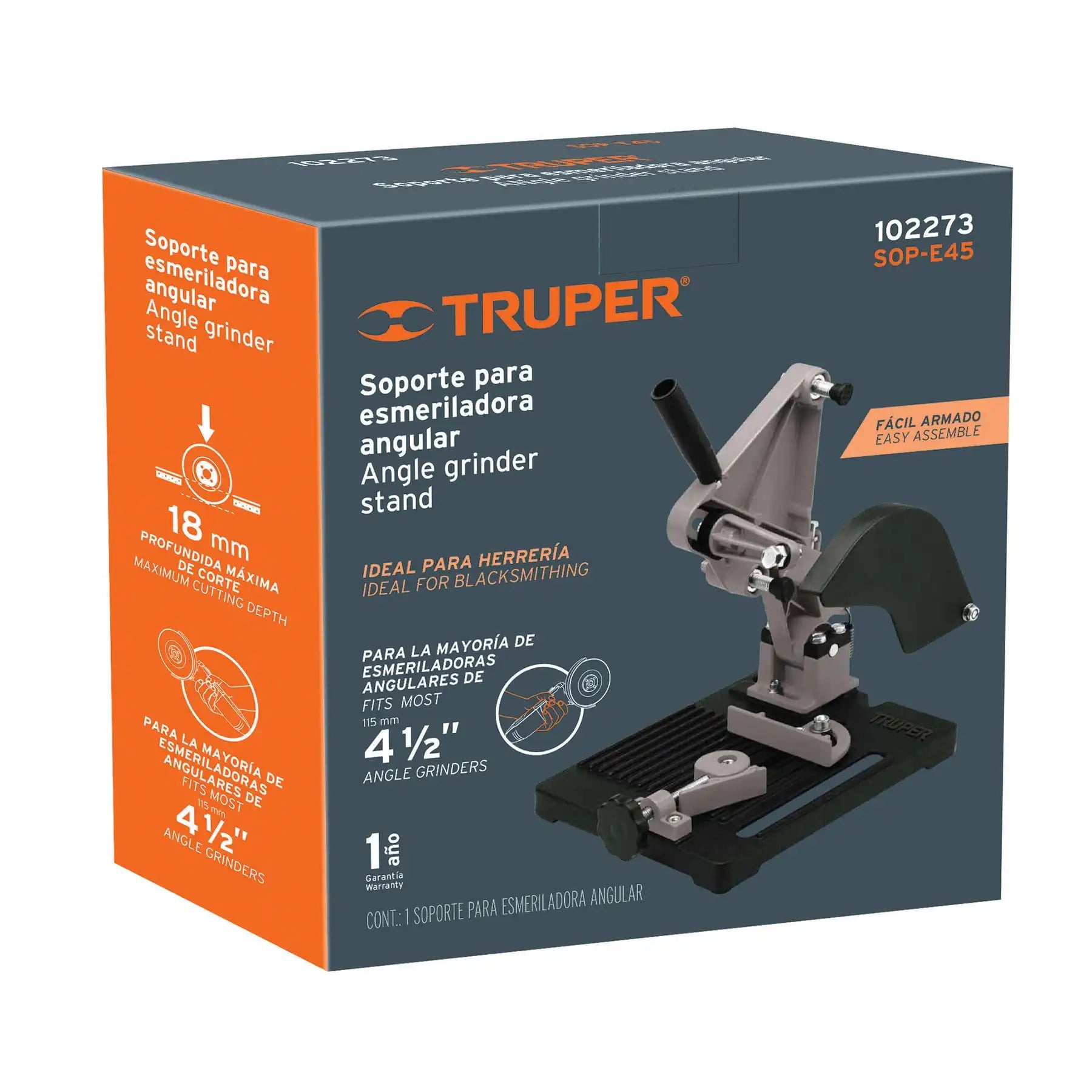 Soporte de amoladora angular de 1/2 pulgadas, interruptor deslizante de 125mm