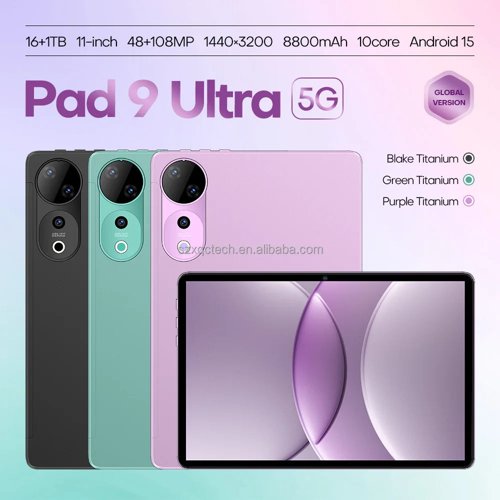 Pad9  Android 15 Tablet PC 4G + 5G 16GB RAM
