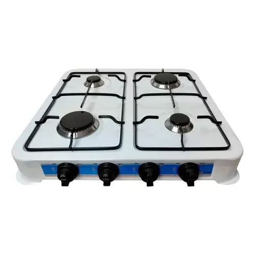 Parrilla de Mesa a Gas de 4 Quemadores Shorbull, Acero Blanco