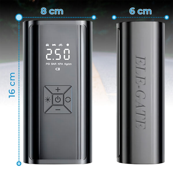 Bomba De Aire Con Batería Eléctrica Luz Y Pantalla Lcd Para Neumáticos De Bicicleta Y Coche