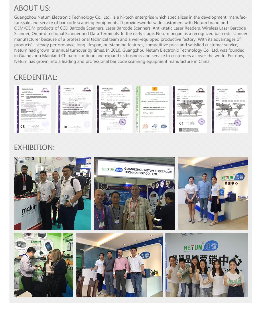HW NETUM C750 Bluetooth inalámbrico 2D escáner de código de barras lector de código QR