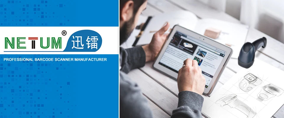 HW NETUM C750 Bluetooth inalámbrico 2D escáner de código de barras lector de código QR