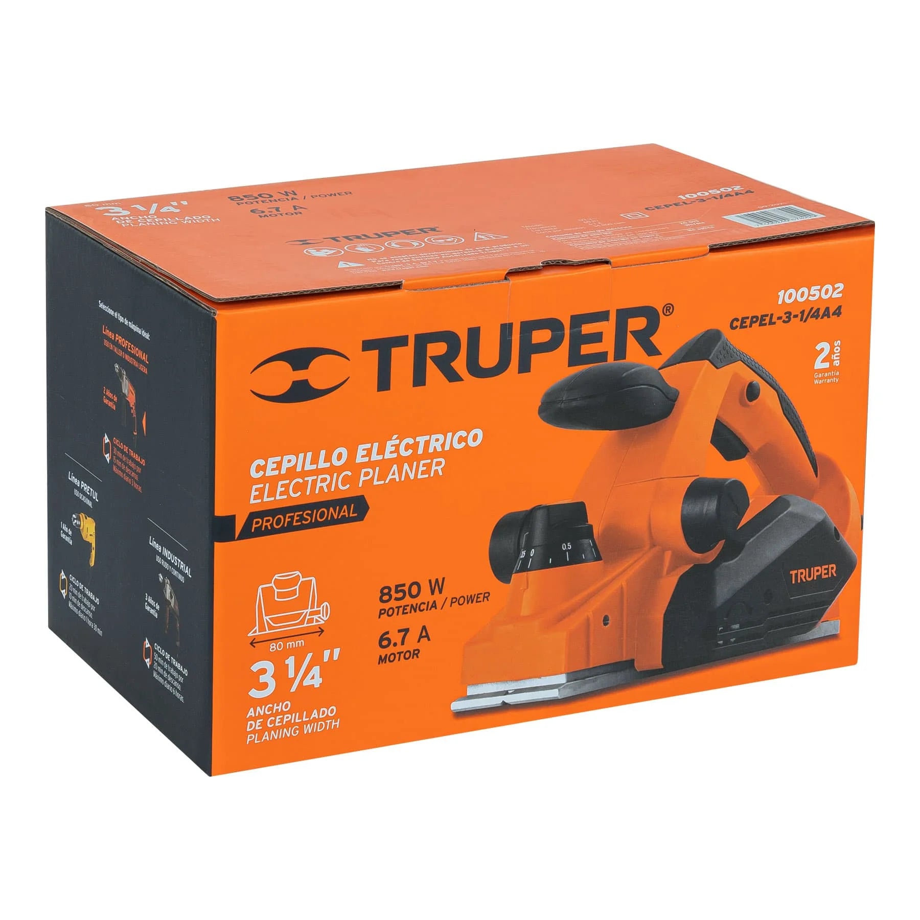 Cepilladora de madera eléctrica Truper Professional/4A4 850 W 3-1/4'