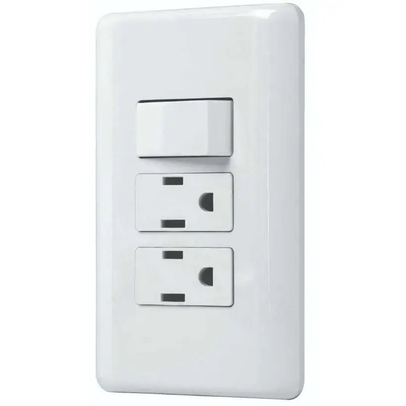 Interruptores de Pared Básicos Volteck, Placa de 2 Contactos y Interruptor Individual