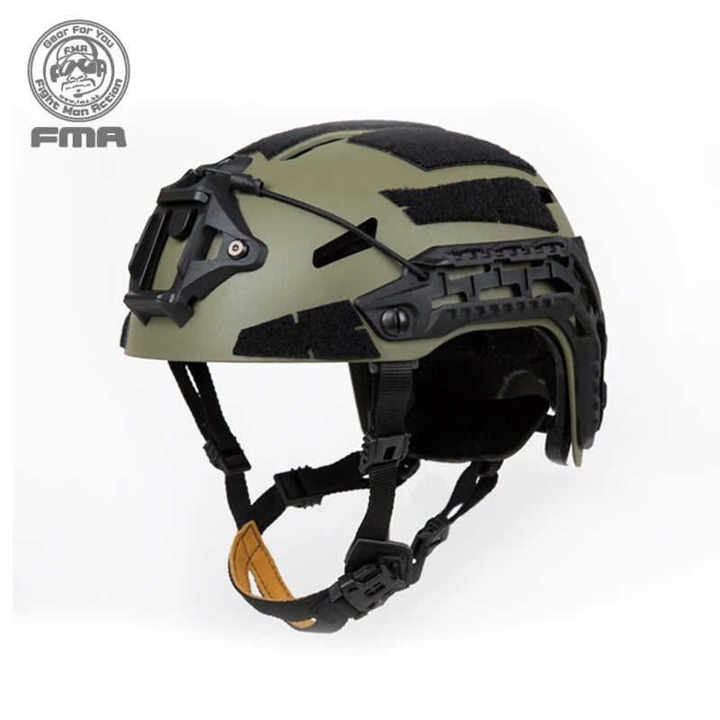 Casco balístico táctico Caiman FMA con riel cubierta NVG
