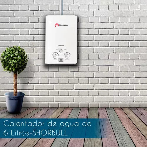 Calentador de Agua Instantáneo a Gas LP Shorbull de 8L