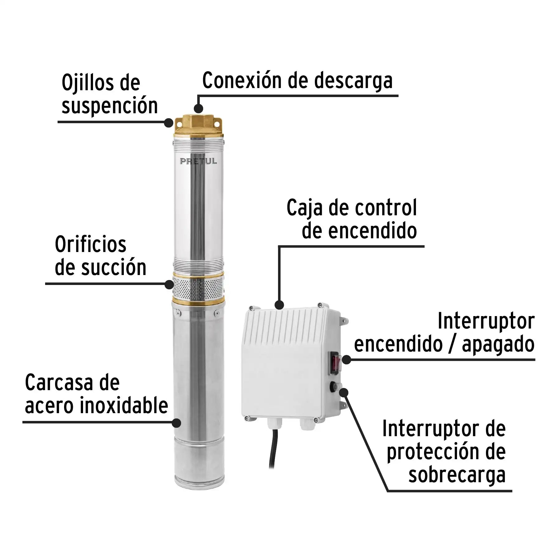 28203 Bomba de bala sumergible de 1HP