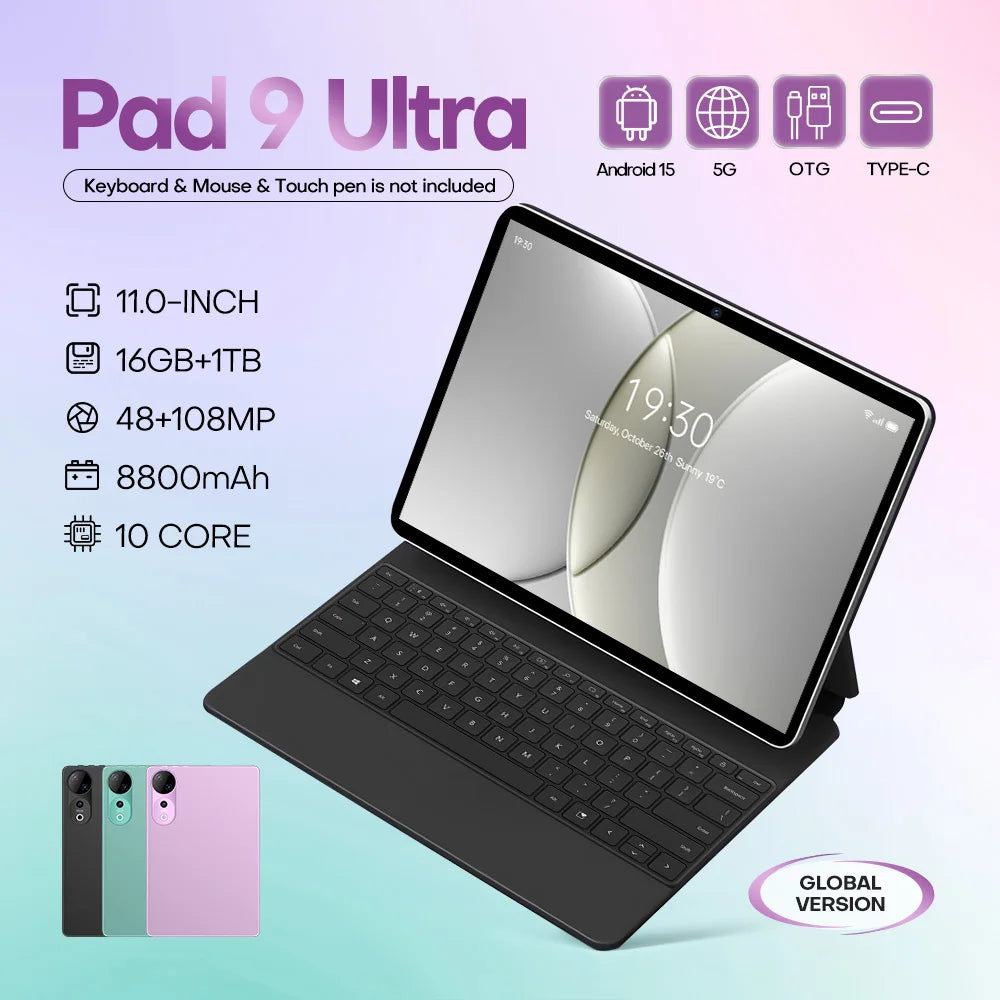 Pad9  Android 15 Tablet PC 4G + 5G 16GB RAM