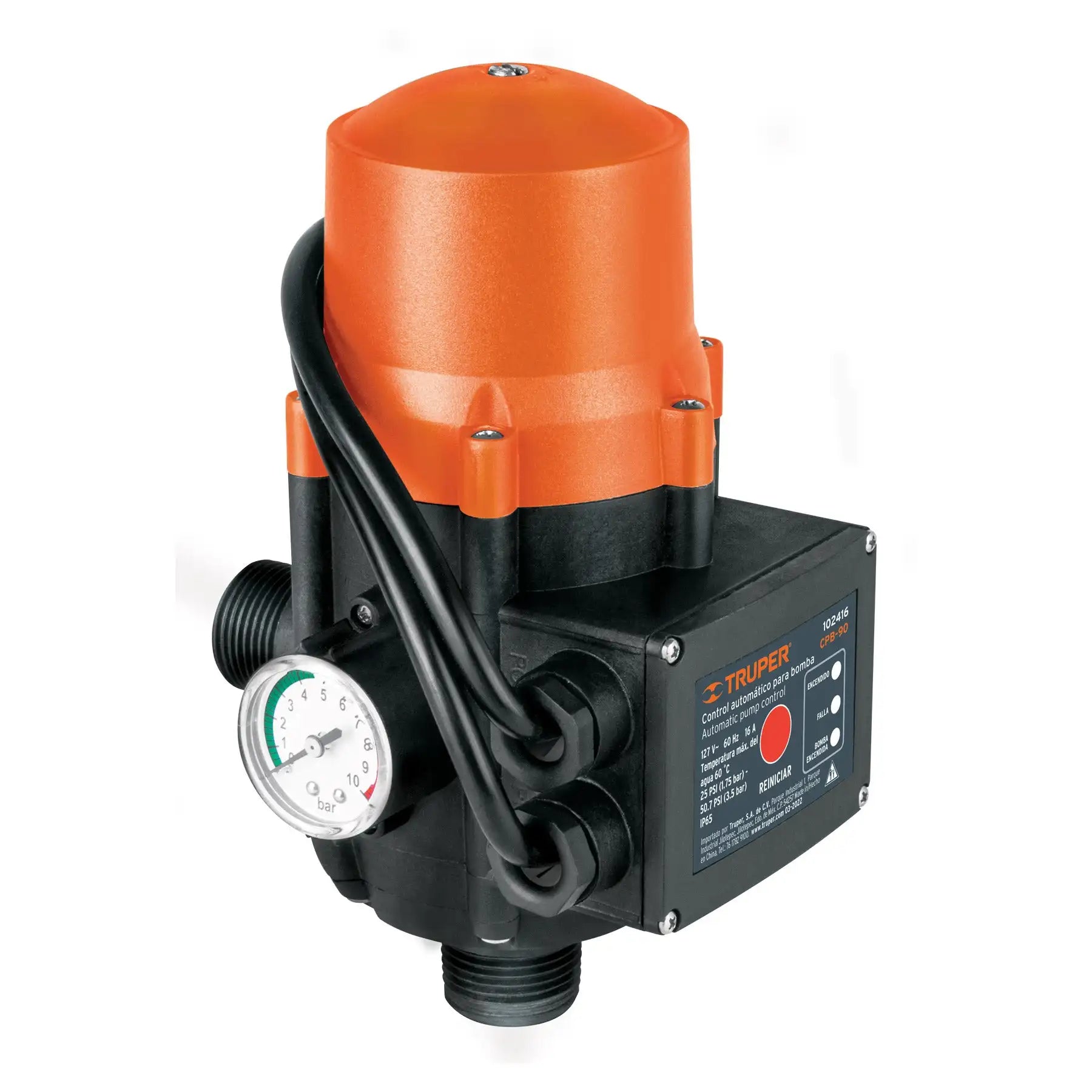 Control automático de presión Truper modelo para bombas de agua