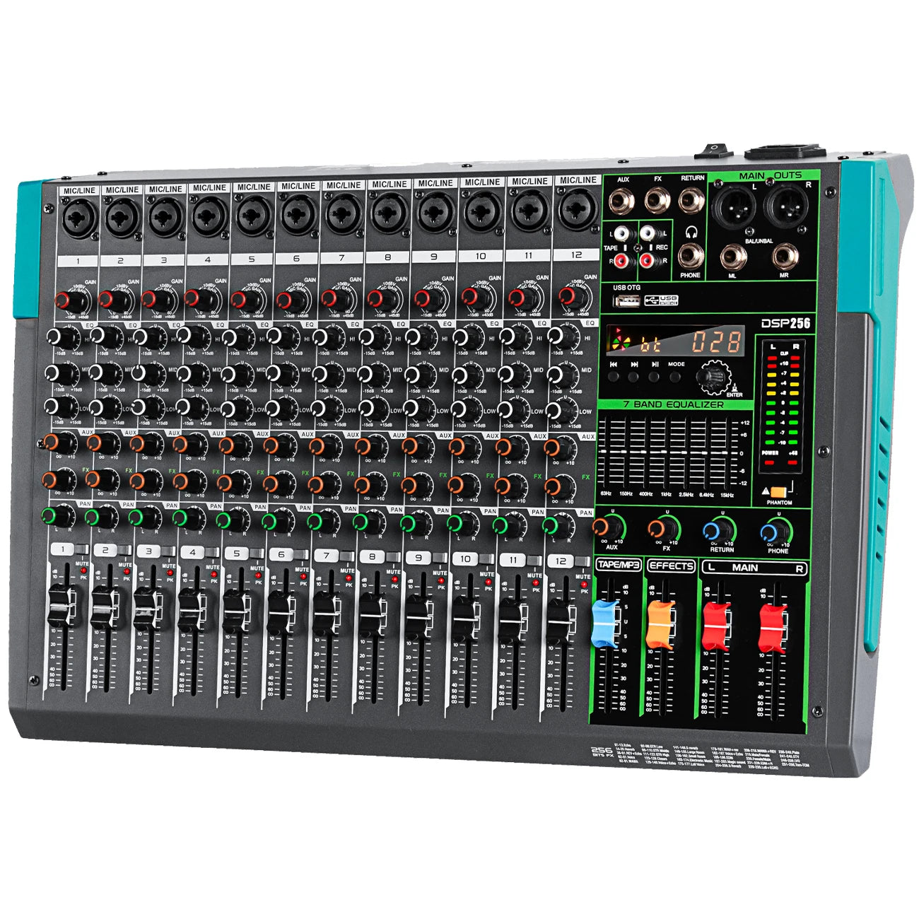Biner PA12 Mezclador de Audio Profesional