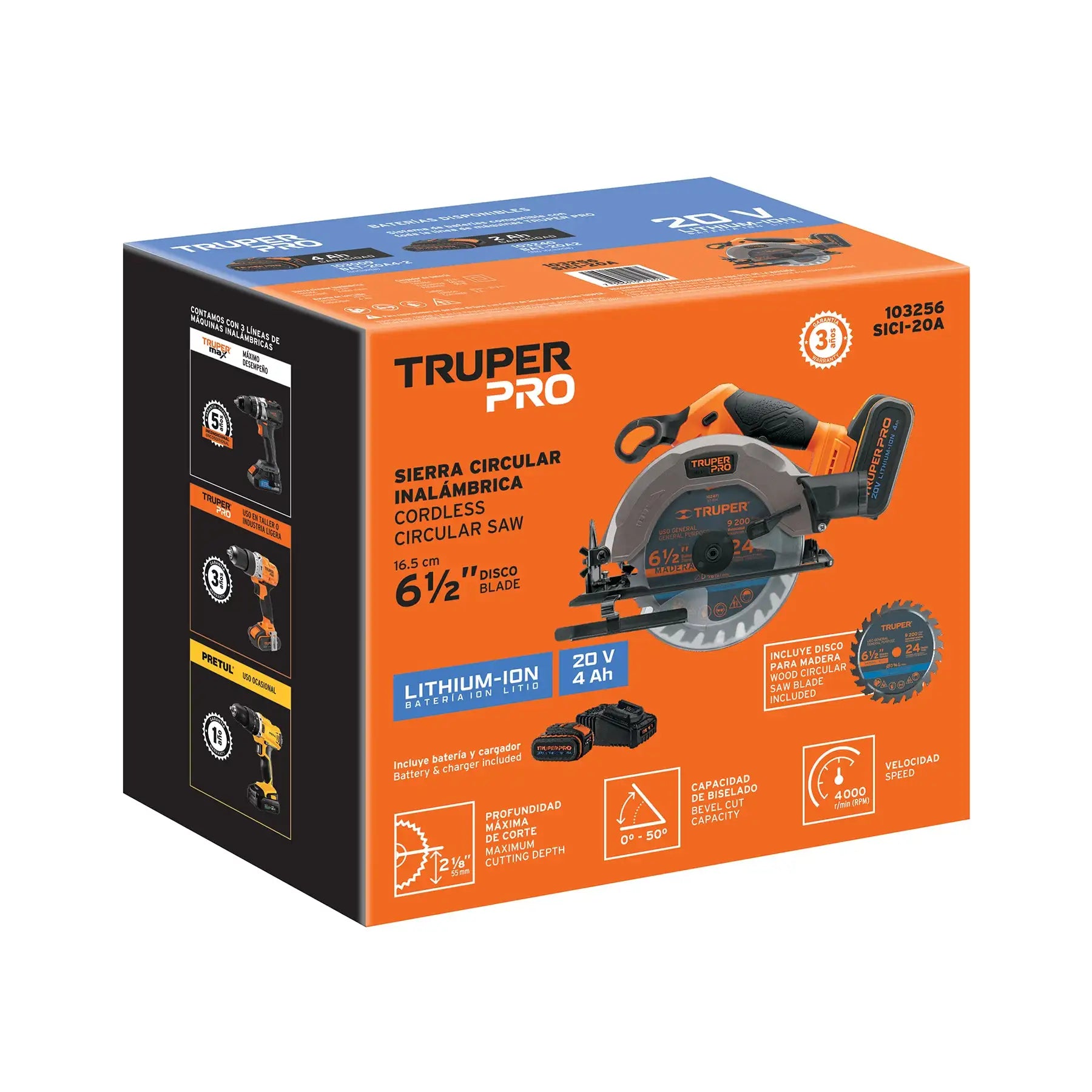 Sierra Circular Sierra de 6-1/2\" con 1 Batería de 20V 4Ah PRO