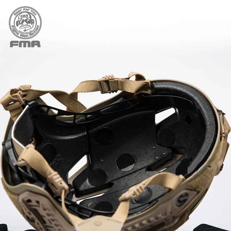 Casco balístico táctico Caiman FMA con riel cubierta NVG