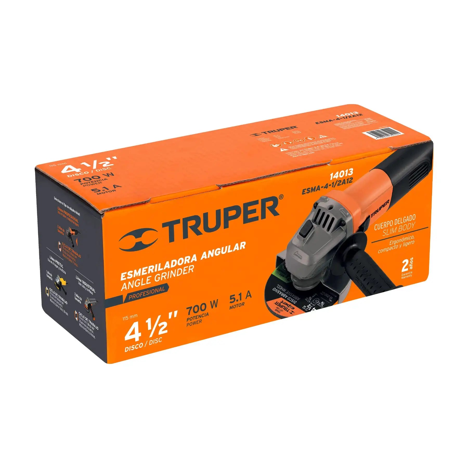 Amoladora Angular Inalámbrica Profesional 1/2A12 de 4-1/2' y 700 W