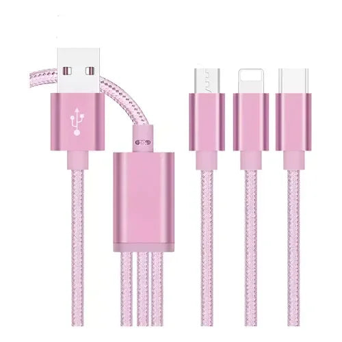 Cable de Carga para Celular Multimarca 3 en 1 Micro USB Tipo C