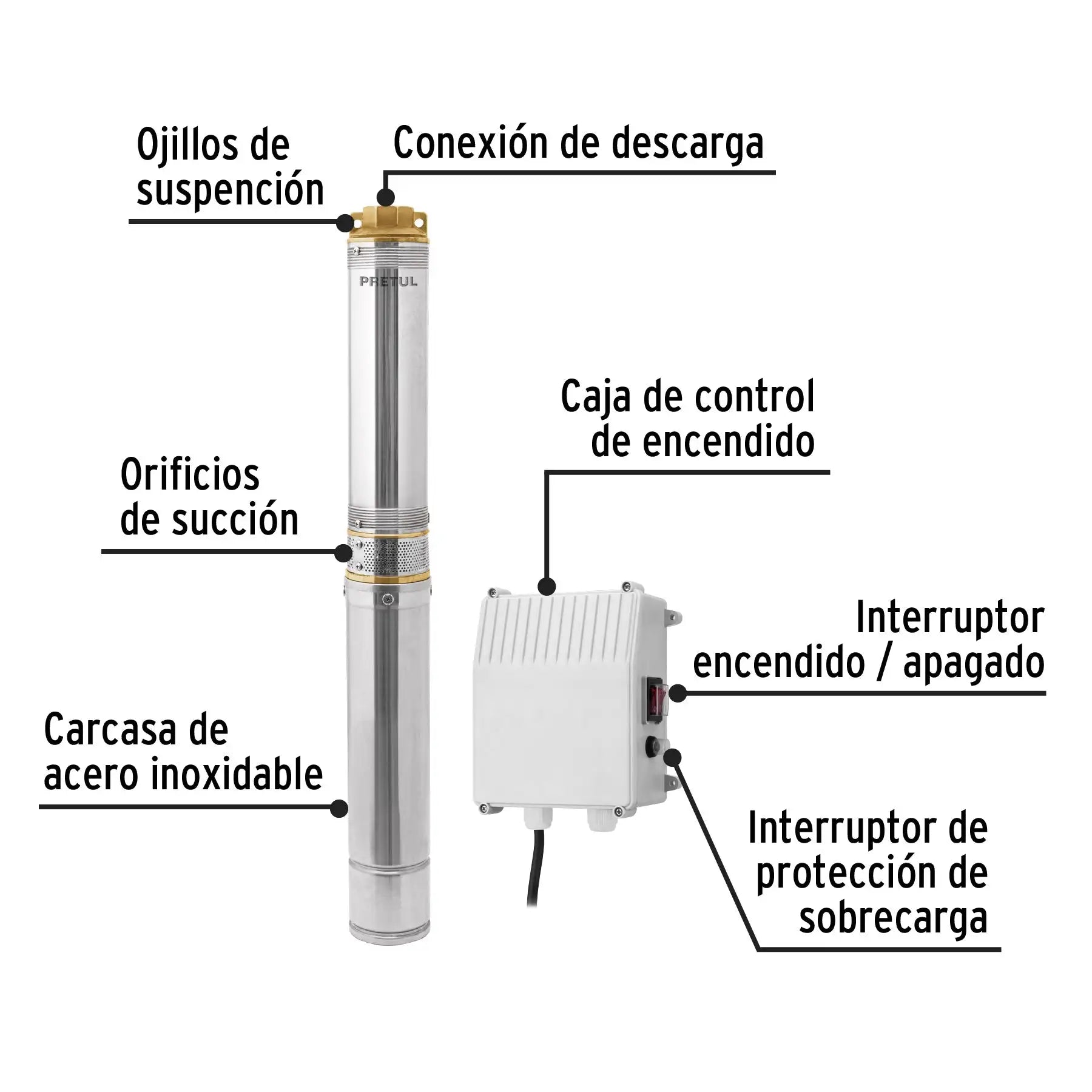 Bomba de bala sumergible 28202/2LMP 1-1/2HP