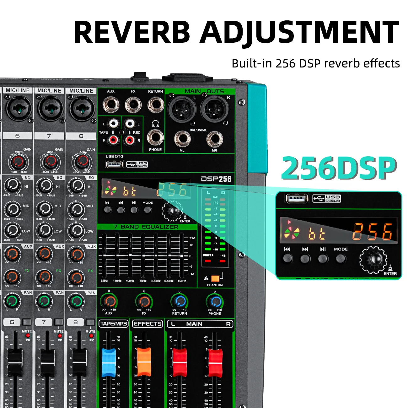 Biner PA12 Mezclador de Audio Profesional