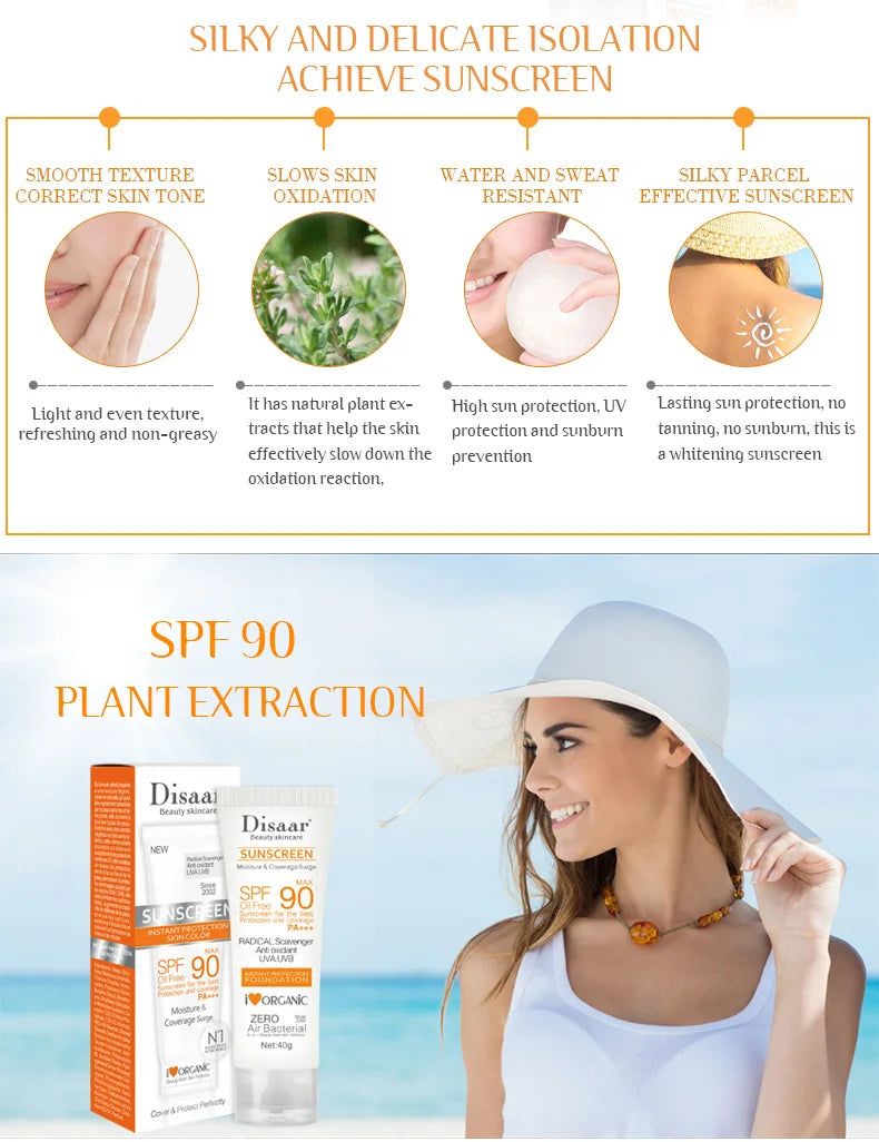 Protector solar Facial y corporal, crema solar blanqueadora,