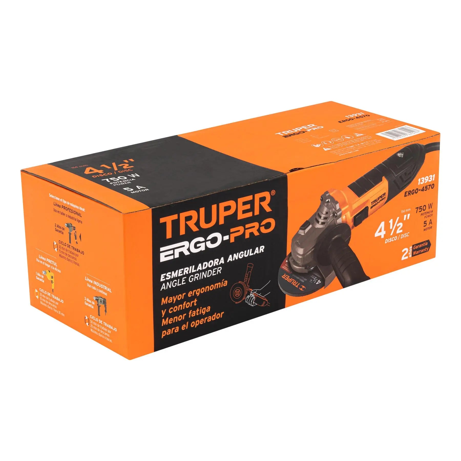 Amoladora Angular Inalámbrica Truper de 4-1/2' y 750 W