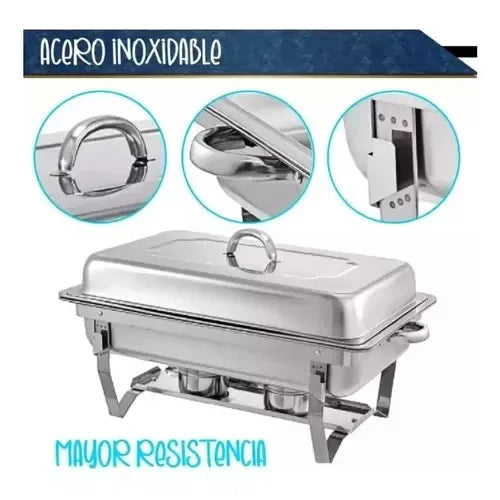 Shorbull - Recipiente para Buffet de Acero Inoxidable de 1/2 Tamaño