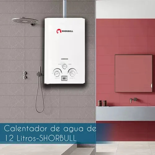 Calentador de Agua Instantáneo a Gas LP Shorbull de 12L