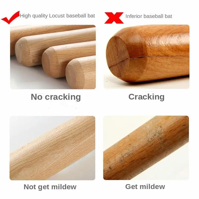 Bate de béisbol profesional de madera maciza