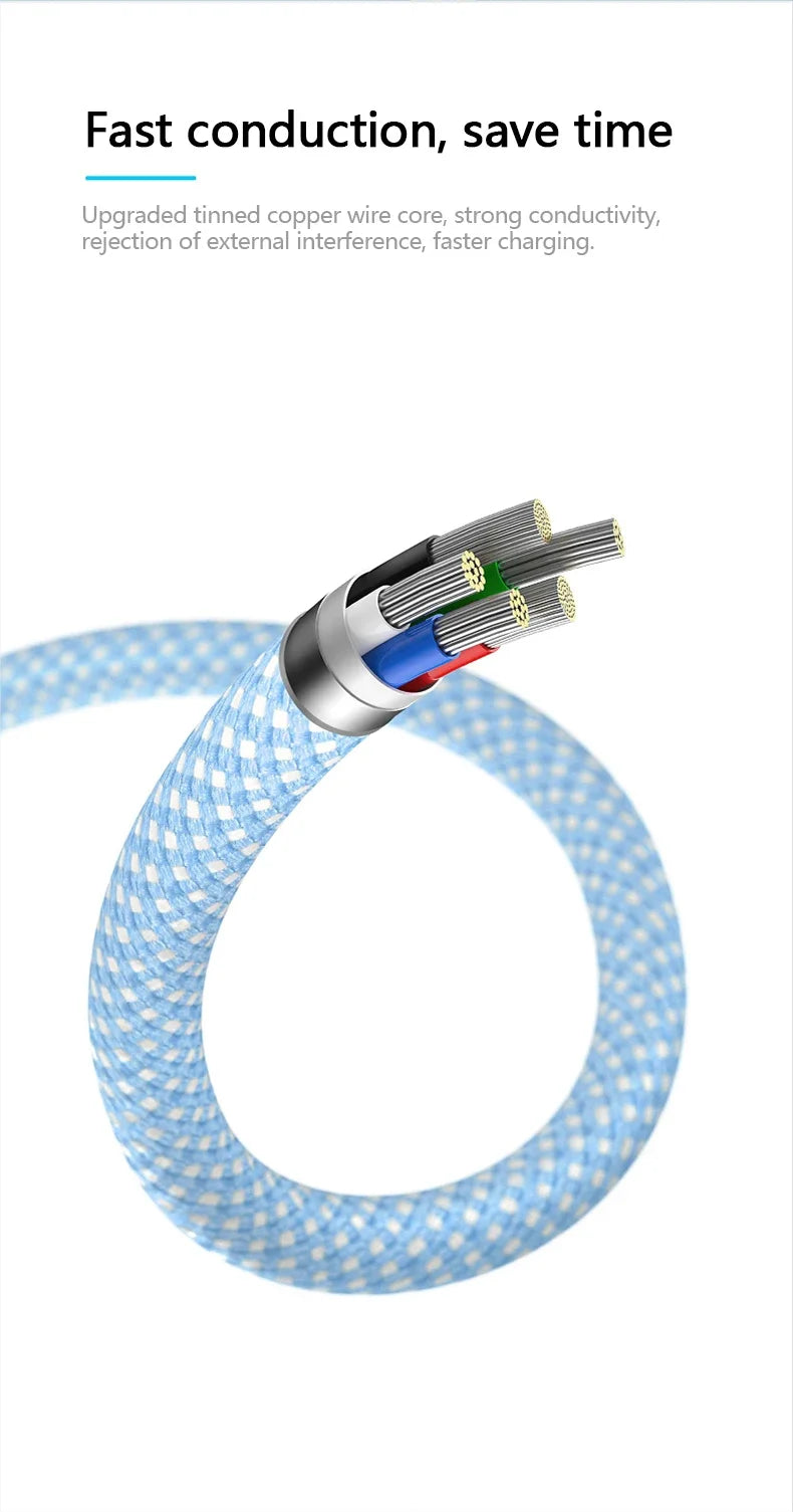 Cable de Carga PD 20W USB-C para iPhone 14 13 12 11 Pro Max iPad Carga Rápida 3A 2M Cable de Datos Lightning