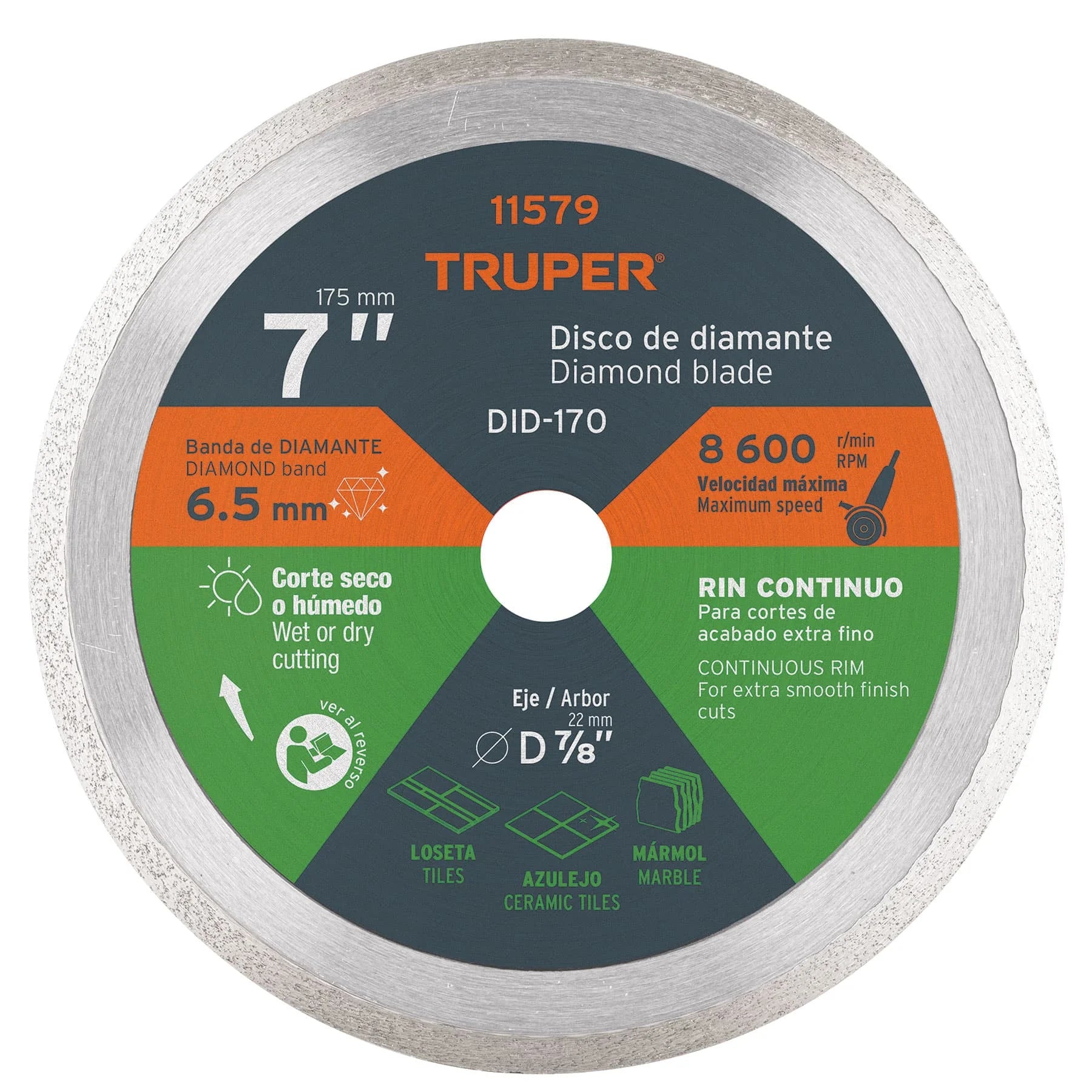 Truper DID-170 Hoja de diamante continuo 7 'X 2,2mm Hoja de sierra