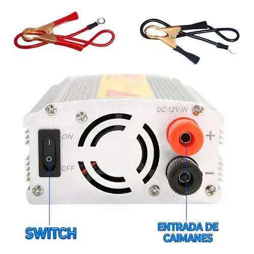 Inversor de Voltaje con Cargador UPS Volta 12vdc/110vac 500w