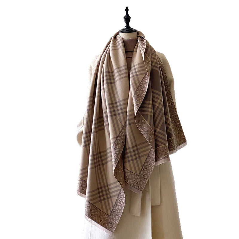 Chal de invierno grueso de estilo elegante para mujer