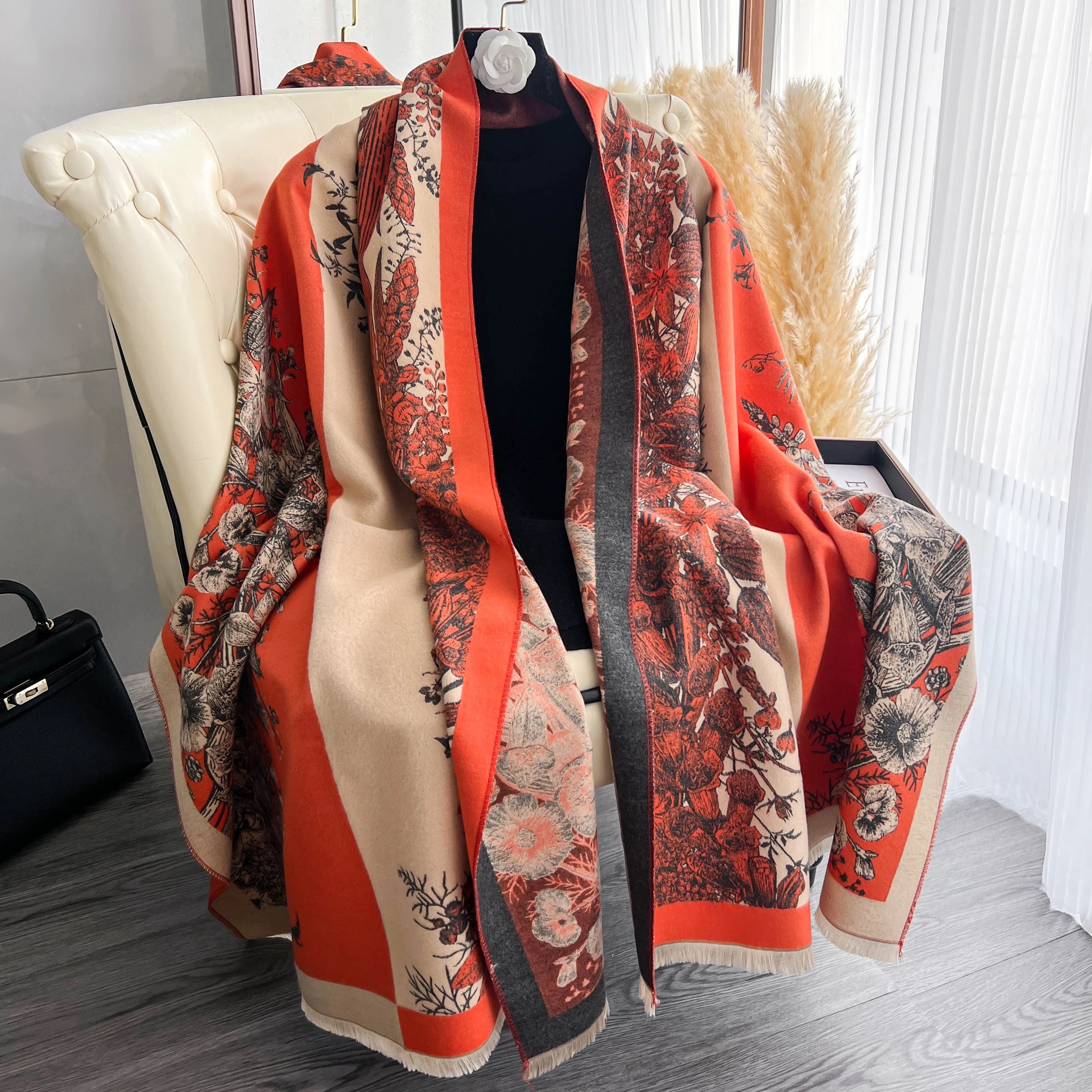Chal de Invierno de Doble Cara para Mujer