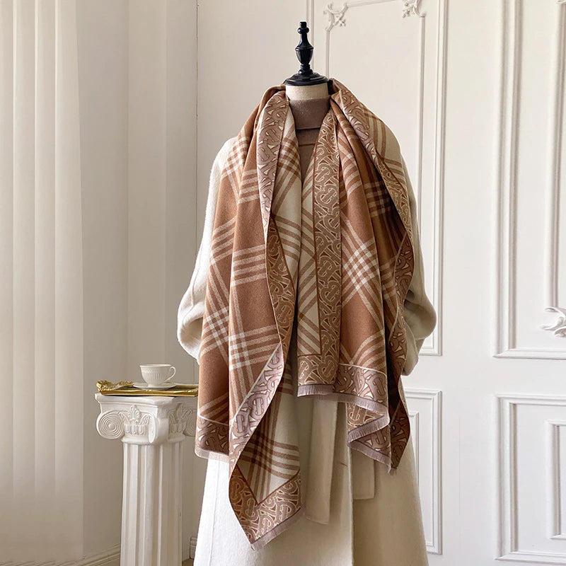 Chal de invierno grueso de estilo elegante para mujer
