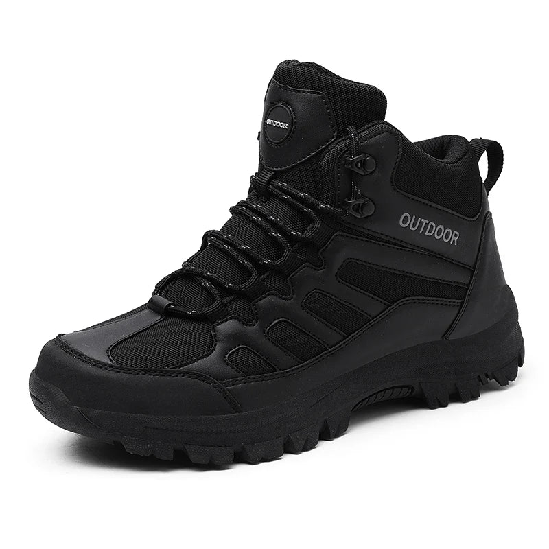 Botas de senderismo y acampada de cuero