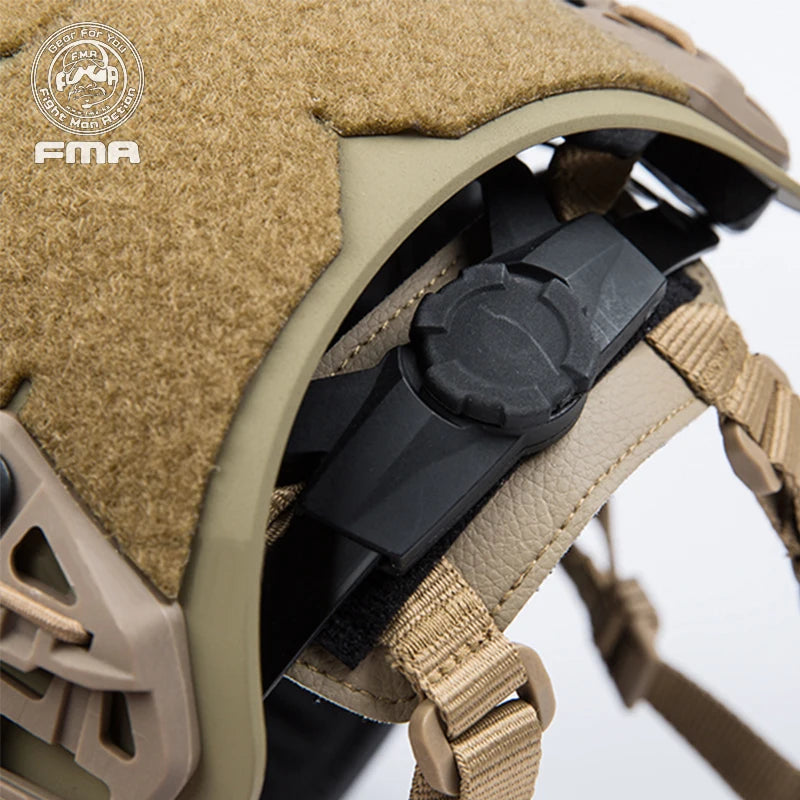 Casco balístico táctico Caiman FMA con riel cubierta NVG