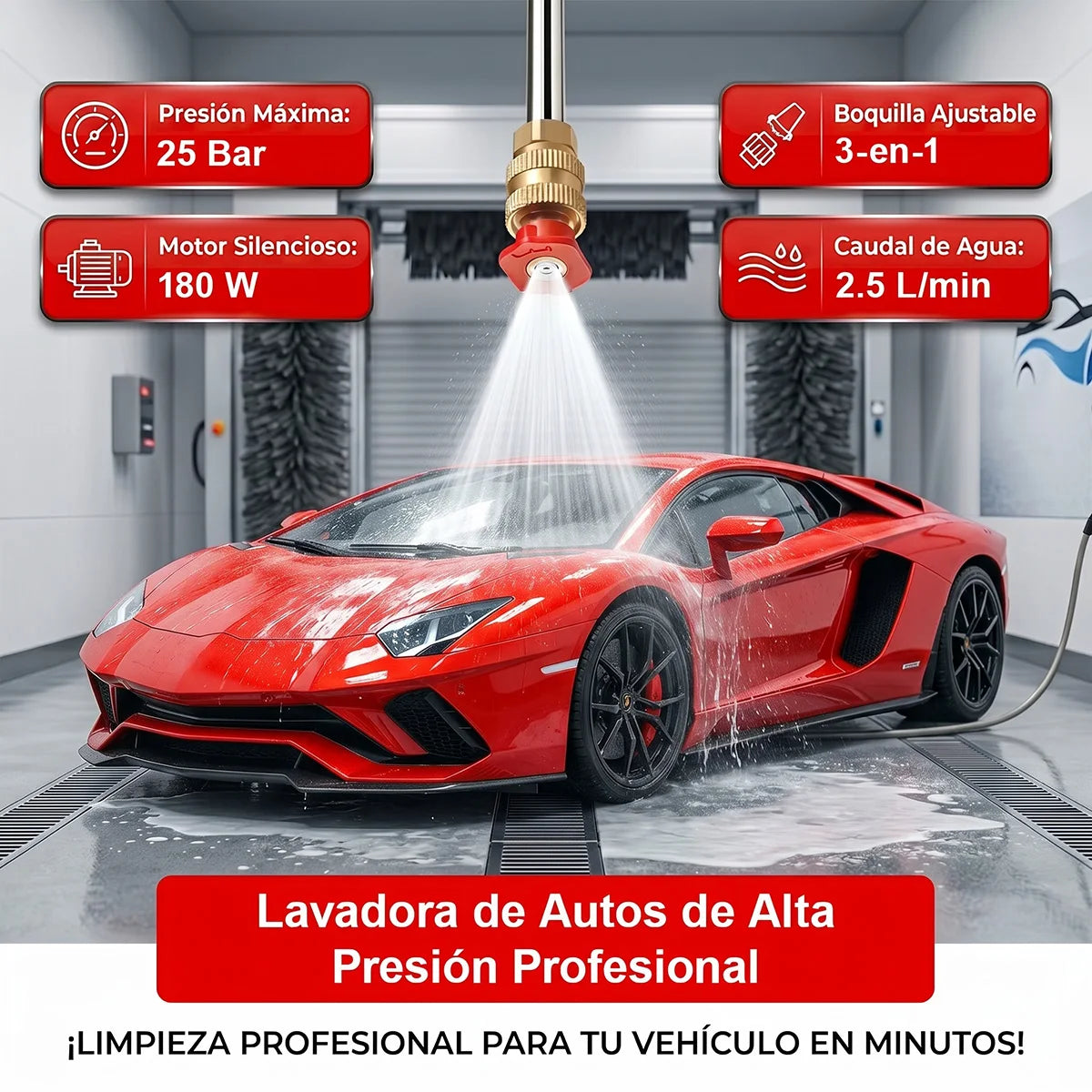 Hidrolavadora Portátil Eléctrica Con Pistola