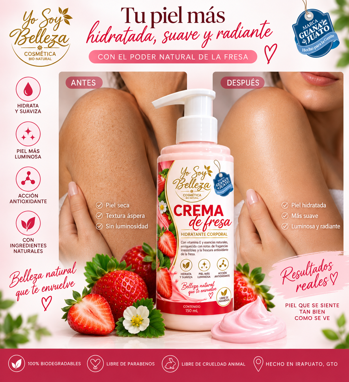 Crema corporal de Fresa 150 ml