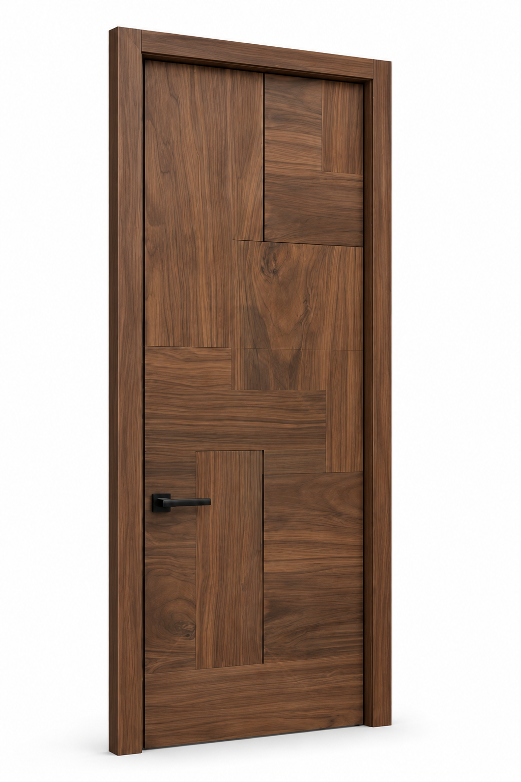 Puerta enchapada de madera de nogal