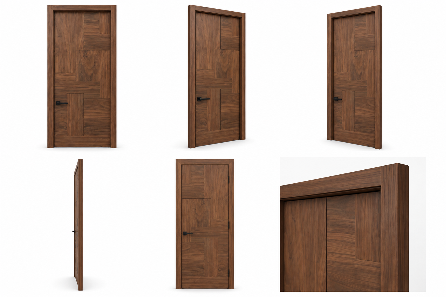 Puerta enchapada de madera de nogal