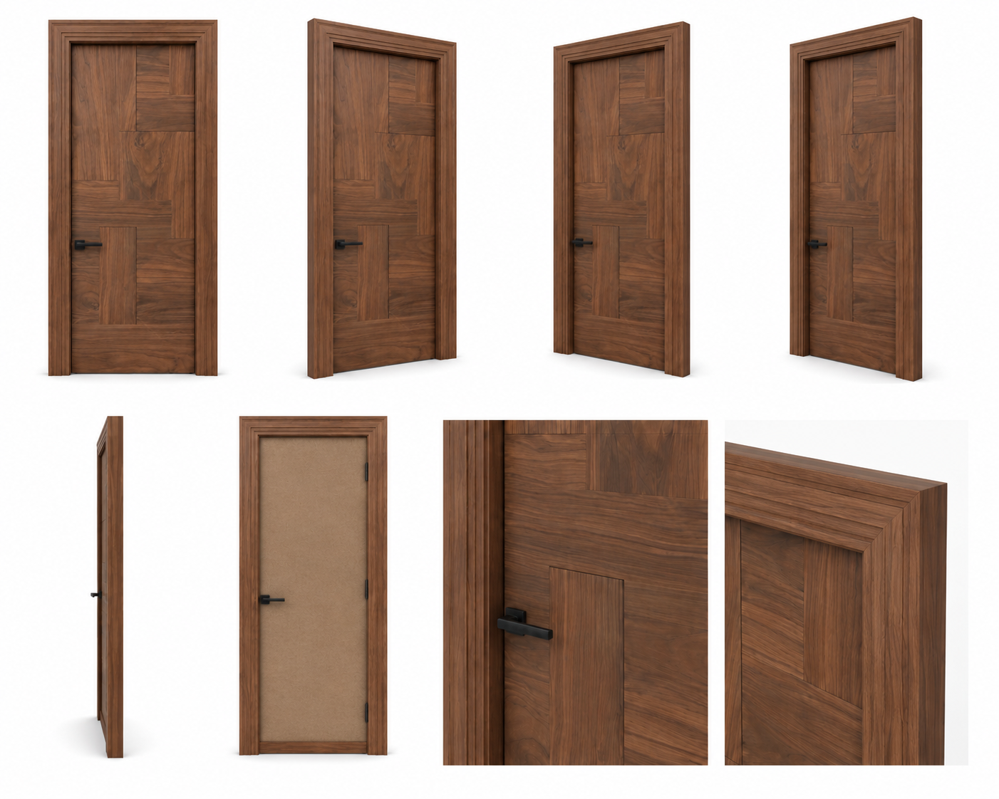 Puerta enchapada de madera de nogal