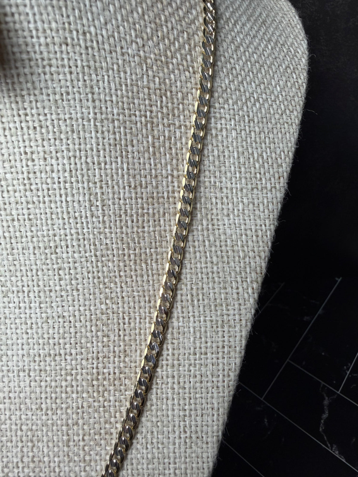 Cadena Barbada Combinada 4 mm Oro Laminado 18 K